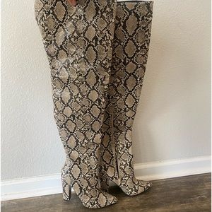 Snakeskin Over the Knee boots